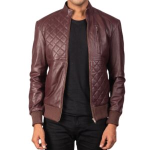 Maroon Leather Rider's Jacket