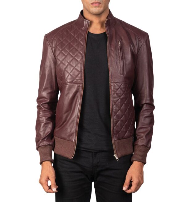 Maroon Leather Rider's Jacket