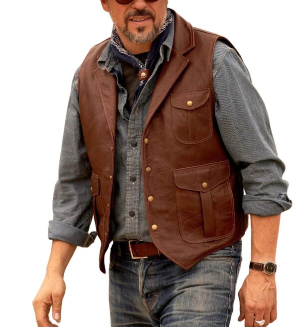 Leather Western Sleeveless Vest