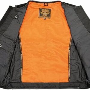 Versatile Black Leather and Canvas Multi-Pocket Vest: The Super Utility