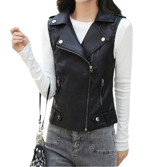 Bold and Stylish: Black Motorcycle Leather Vest