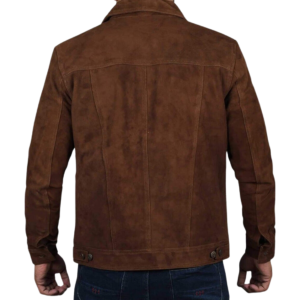 Men Suede Trucker Jacket, Real Suede Leather Western Classic Dark Brown Shirt Jacket For Men's, Cowboy Suede Shirt