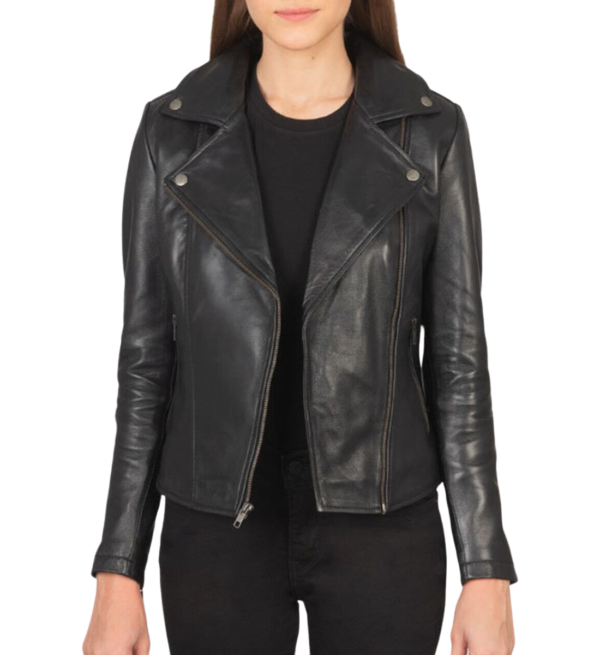 Retro Revival Women's Leather Biker Jacket