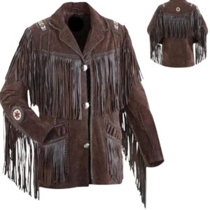 Outlaw Trail Brown Suede Fringe Coat