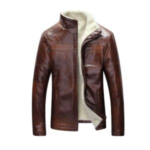 Mens Fur Lined Leather Winter Warm Fur Leather Jackets