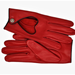 Enchanting Altezzoso Red Leather Heart Bow Gloves for Women