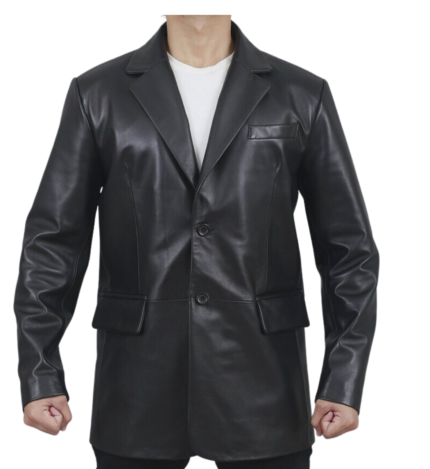 Crafted Elegance: Handmade Men's Leather Coat