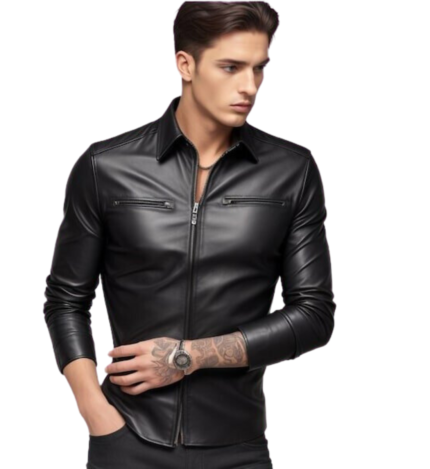 Crafted Comfort: Men's Genuine Sheep Leather Shirt