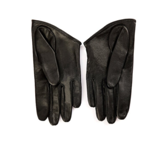 Chic Black Leather Half Gloves for Women