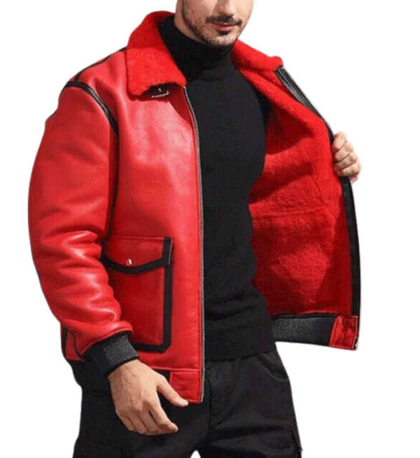 Riding in Style: The Red Biker B3 Bomber Jacket