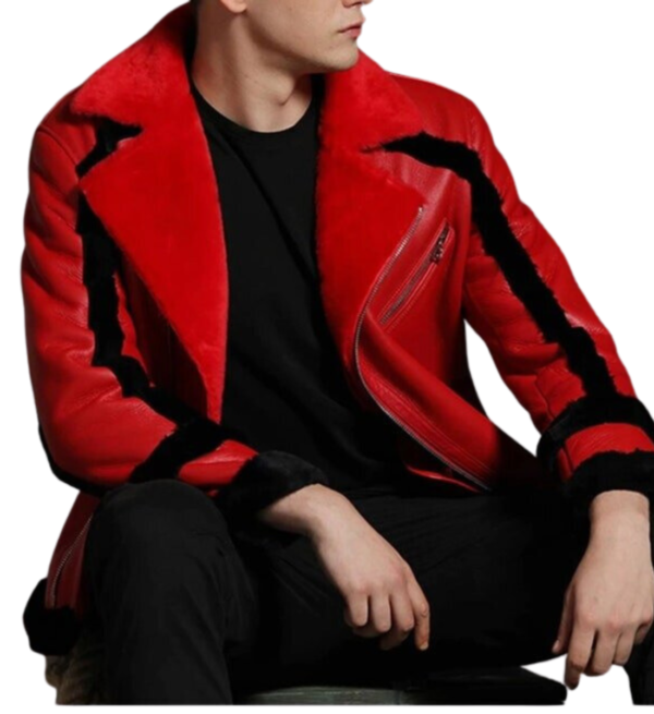 Custom Xmas Leather Biker Bomber Jacket