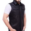 Handcrafted Flock Moto Vest - Black Moto Vest For Women