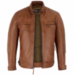 Austin Brown Motorcycle Leather Jacket for Men