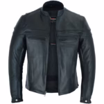 Cowhide Cafe Racer Leather Motorcycle Jacket for Men