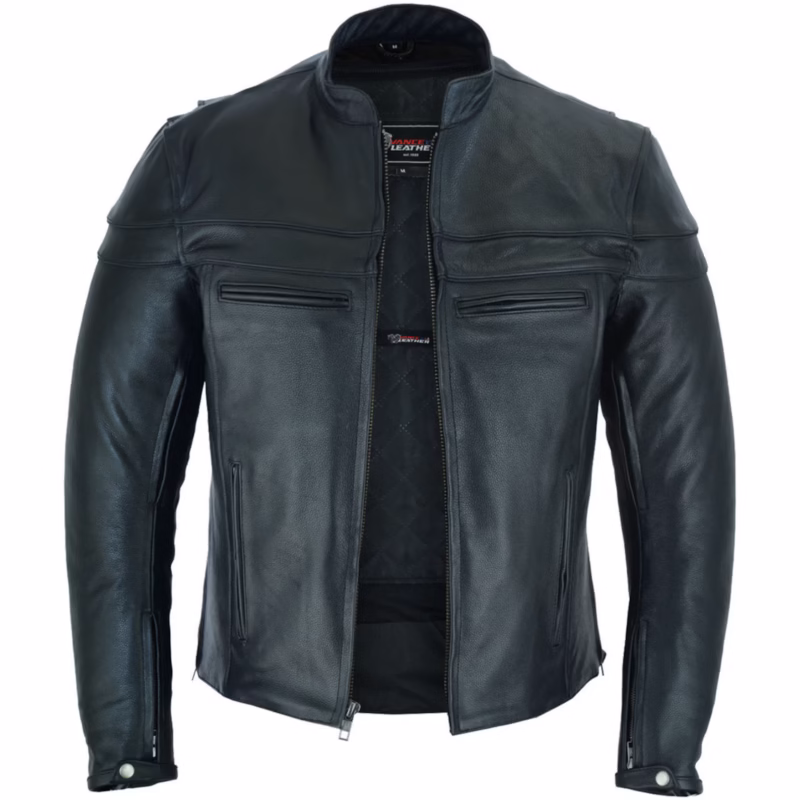 Cowhide Cafe Racer Leather Motorcycle Jacket for Men