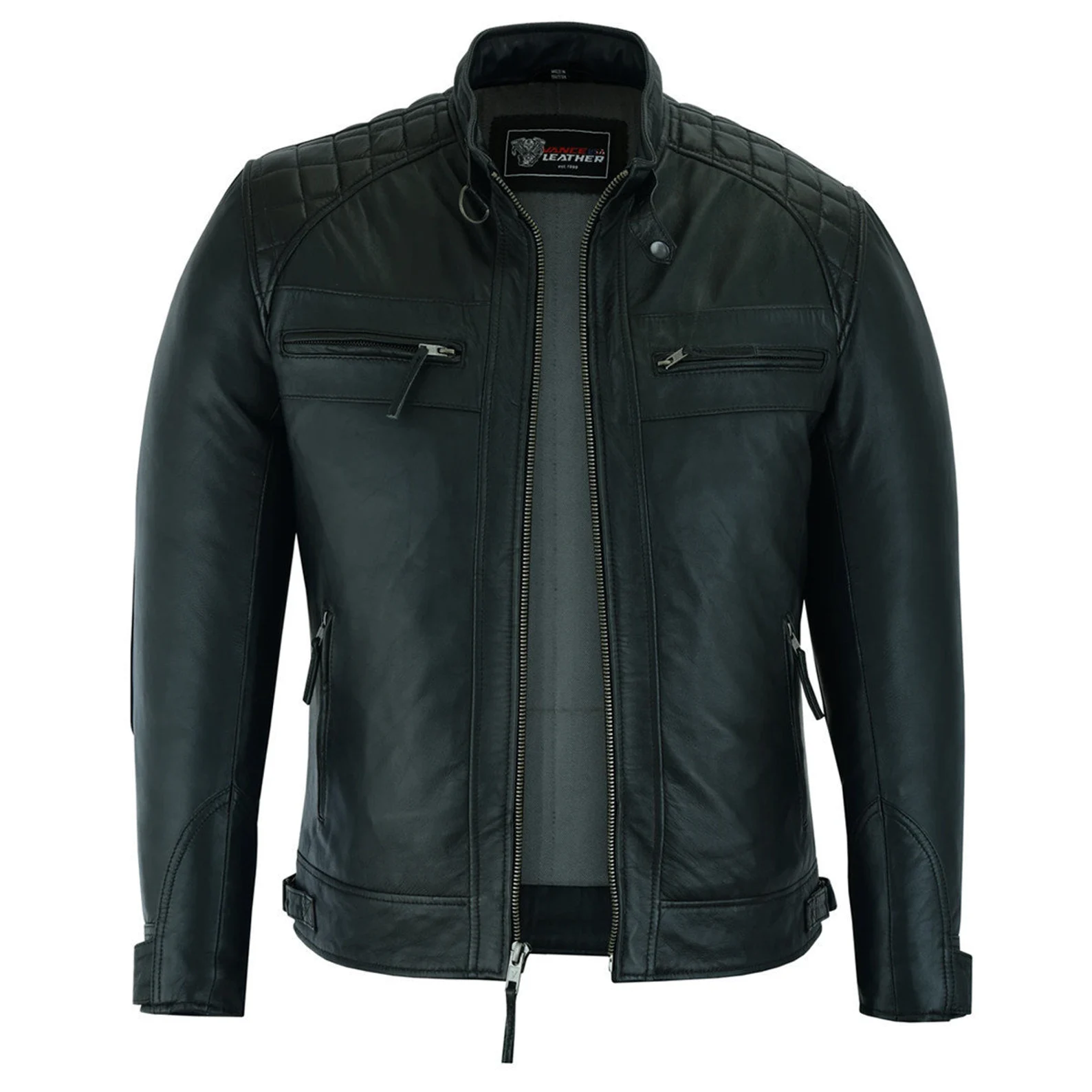 gatsby-black-waxed-lambskin-motorcycle-leather-jacket (1) Gatsby Black Waxed Lambskin Motorcycle Leather Jacket for Men