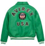 Men Avirex green real leather bomber American flight jacket