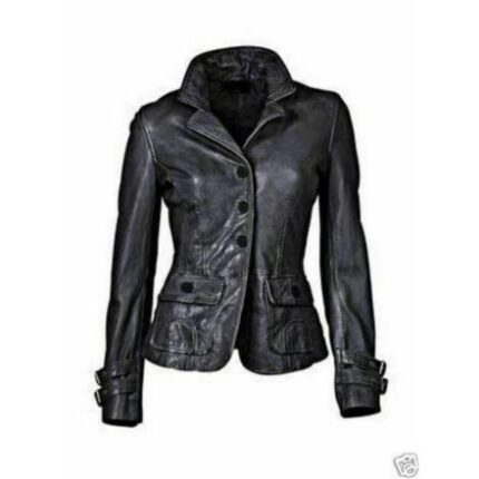 Emma Watson Inspired Women’s Stylish Black Leather Jacket