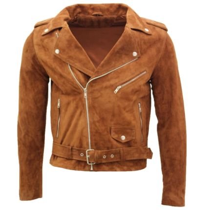 Liam Hemsworth Inspired Brown Suede Moto Jacket