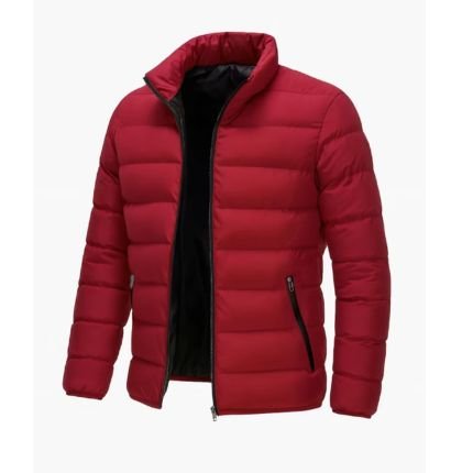Crimson Peak Men's Red Insulated Puffer Jacket with Lightweight Quilted Winter Design