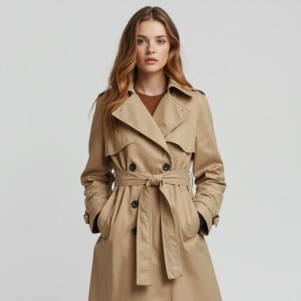 a women wearing trench coat