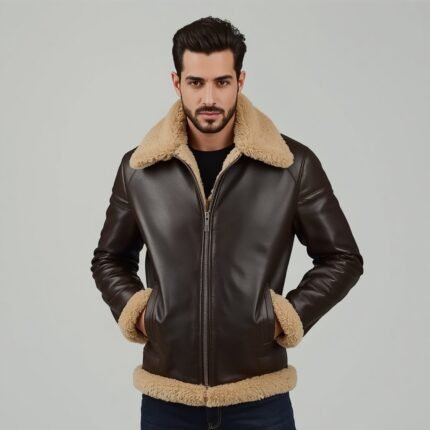 A men wearing a fur & Sherling jacket