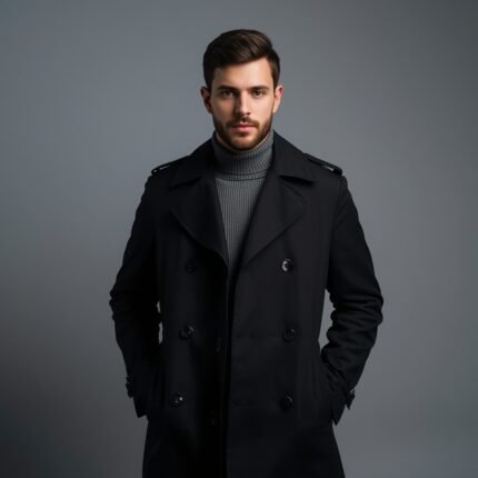 A man wearing a trench coat