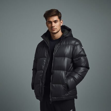 A men wearing a puffer jacket