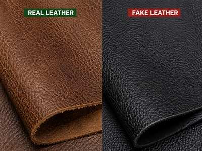 How to tell if a leather jacket is real by comparing genuine and fake leather textures.